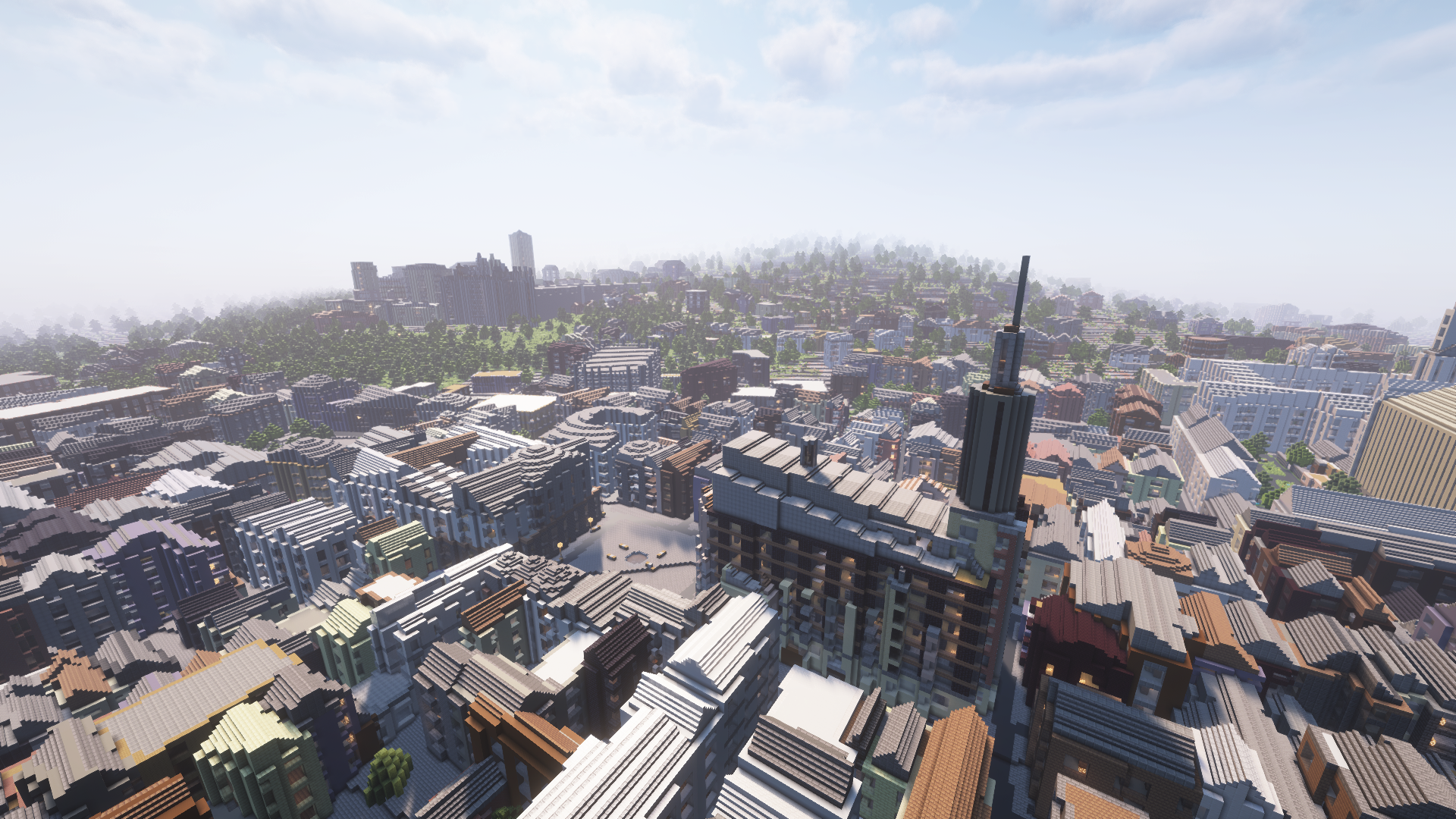 Heidelberg old town rendered in Minecraft via Arnis (angle 1)