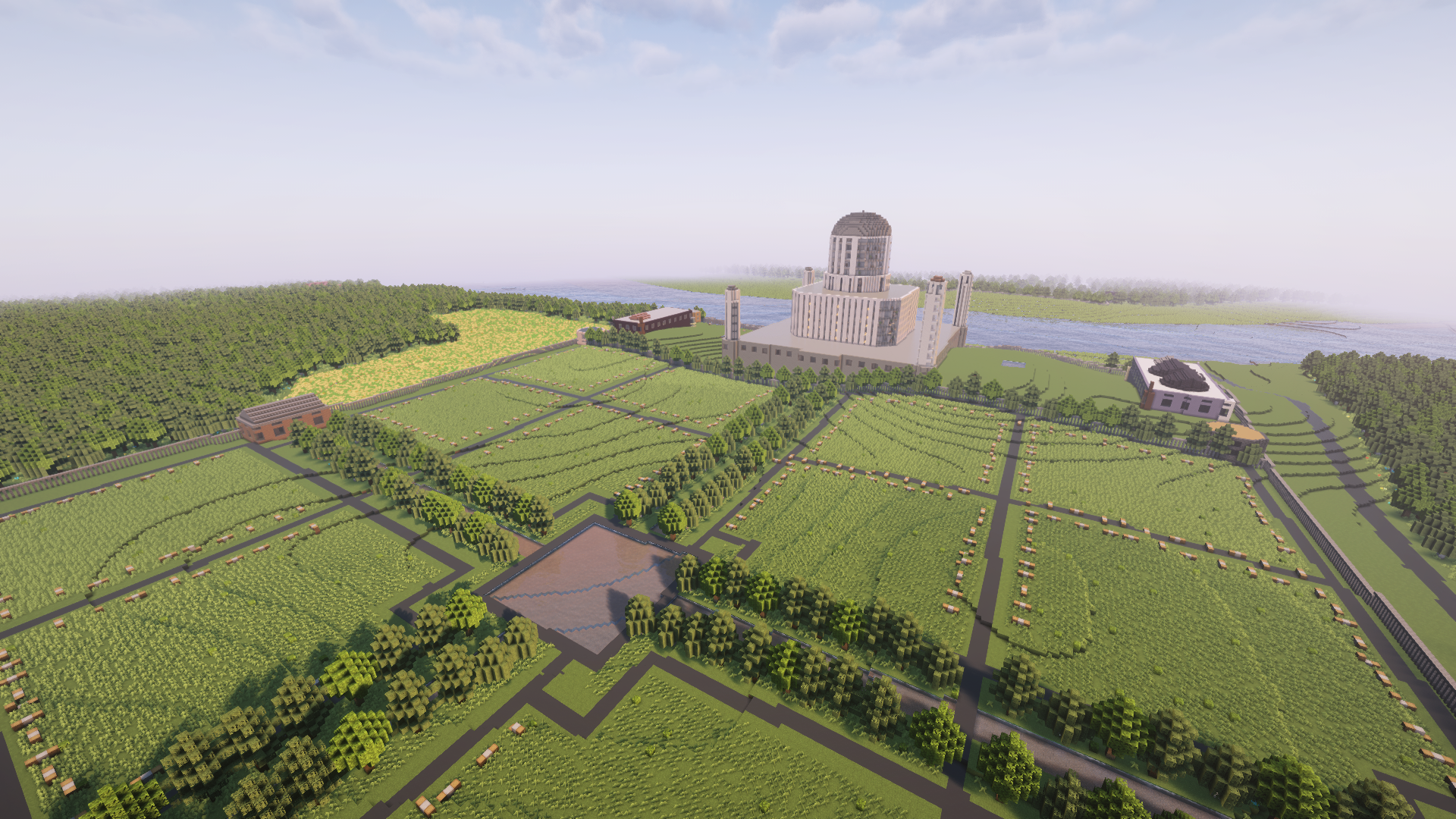 Taj Mahal rendered in Minecraft via Arnis